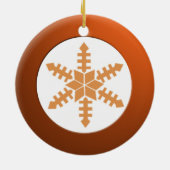 金属黄銅サークルと雪片 セラミックオーナメント (裏面)