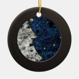 金属黒い円および着色された花こう岩 セラミックオーナメント