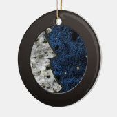 金属黒い円および着色された花こう岩 セラミックオーナメント (左)