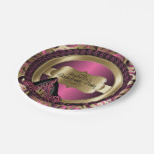 金属黒、ピンク及び金ゴールド-バチェロレッテ ペーパープレート (アングル)