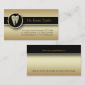 金属311歯科モルの名刺の金ゴールド 予約カード (正面/裏面)