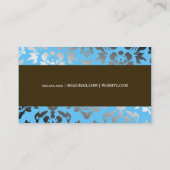 金属311 Ladonnaのダマスク織のティール（緑がかった色） 名刺 (裏面)