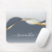 金属3-Dルックライトカリフ金ゴールドモノグラム波 マウスパッド (マウス)