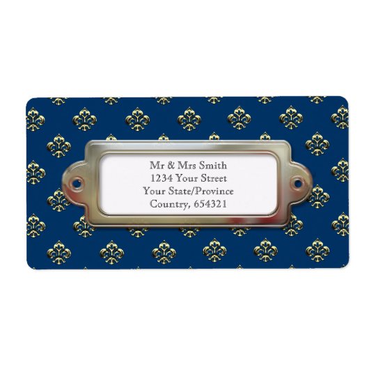 金属（紋章の）フラ・ダ・リ(金ゴールド) ラベル (正面)