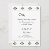 金属（紋章の）フラ・ダ・リ(金ゴールド)結婚の 招待状 (裏面)