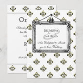 金属（紋章の）フラ・ダ・リ(金ゴールド)結婚の 招待状 (正面/裏面)