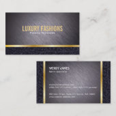 金属/金ゴールドとレザートリム 名刺 (正面/裏面)