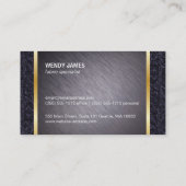 金属/金ゴールドとレザートリム 名刺 (裏面)