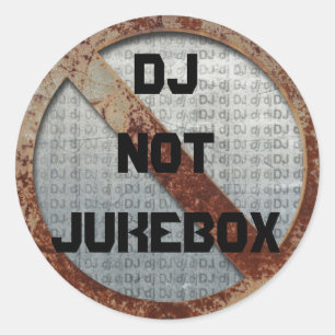 金属DJのないジュークボックスのステッカー ラウンドシール