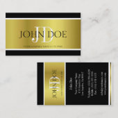 金属YourJobTitleのモノグラムの金ゴールド 名刺 (正面/裏面)