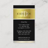 金属YourJobTitleのモノグラムの金ゴールド 名刺 (裏面)