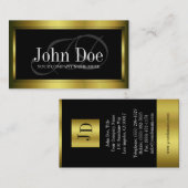 金属YourJobTitleの金ゴールドの金属 名刺 (正面/裏面)