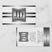 金属YourJobTitleの銀製の金属 名刺 (正面/裏面)