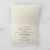 金年のダマスク織のバースデー・カードの招待状(赤い) 招待状 (内部)