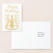 金幸せな休日の蝋燭 箔カード (ディスプレー)