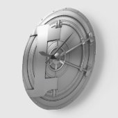 金庫の扉の銀色の大きな時計 ラージ壁時計 (傾斜)