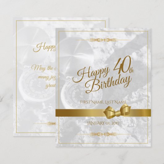 金弓で40歳の誕生日を祝う (正面/裏面)