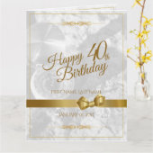 金弓で40歳の誕生日を祝う カード (黄色い花)