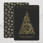 金彩ゴールドツリー 法人用 クリスマスカード (正面/裏面)