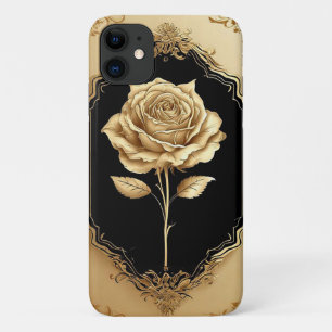 金彩バラの装飾 iPhone 11 ケース