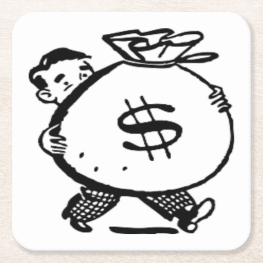 金得は？ スクエアペーパーコースター (正面)
