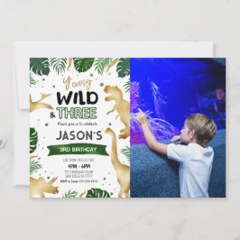 金恐竜の誕生日パーティーの写真 招待状