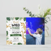 金恐竜の誕生日パーティーの写真 招待状 (スタンド正面)