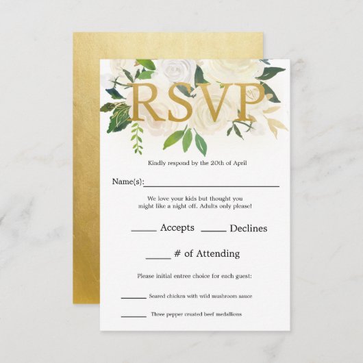 金愛 出欠カード (正面/裏面)