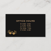 金手は営業時間のカイロプラクターを印刷します 名刺 (裏面)