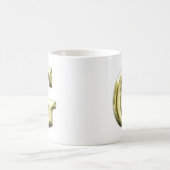 金手紙Gの光沢がある金ゴールドのアルファベット コーヒーマグカップ (中央)
