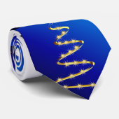 金抽象的なクリスマスツリー ネクタイ (ロール)