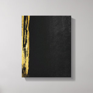 金抽象的な絵画の黒の背景 キャンバスプリント