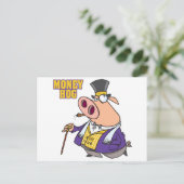 金持ちおもしろいの豚肉 ポストカード (スタンド正面)