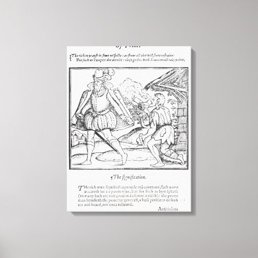 金持ちがギザギザの乞食をはねつける キャンバスプリント (正面)