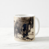 金持ちだが頭の悪い人の丸太の運送業者のマグ コーヒーマグカップ (正面右)