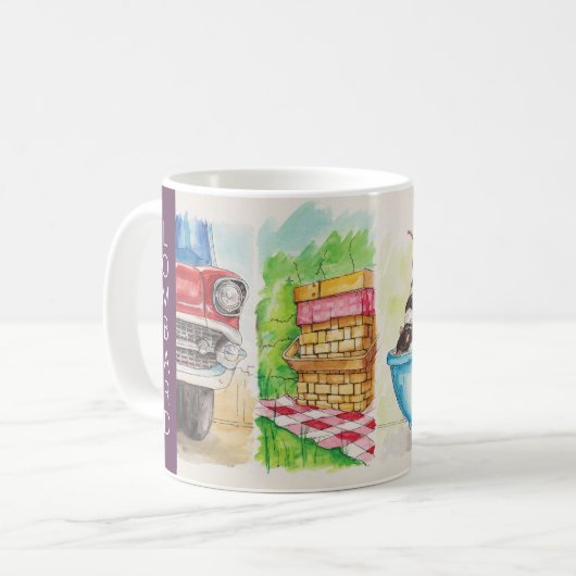 金持ちだが頭の悪い人の夏の旗のマグ コーヒーマグカップ (正面左)