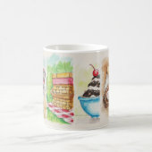 金持ちだが頭の悪い人の夏の旗のマグ コーヒーマグカップ (中央)