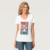 金持ちではなく国民への力 – 抗議のスローガン Tシャツ (正面フル)