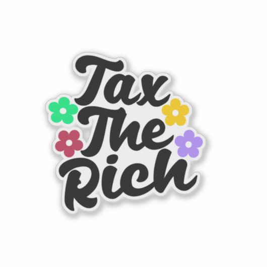 金持ちに税金を払う – アンチ資本家のステッカー シール (正面)