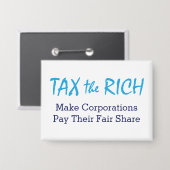 金持ちに税金を払う 缶バッジ (正面/裏面)