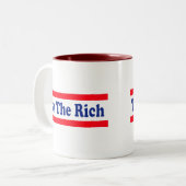 金持ちに課税して下さい! ツートーンマグカップ (正面左)