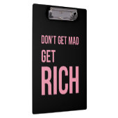 金持ちの引用文インスパイアズピンクブラック クリップボード (右)