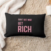 金持ちの引用文インスパイアズピンクブラック ランバークッション (ブランケット)