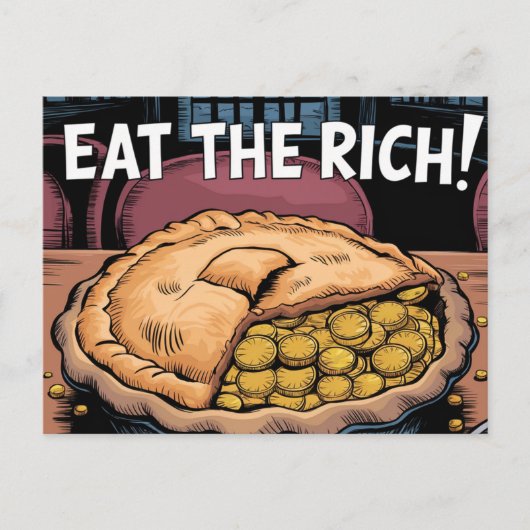 金持ちの金ゴールドコイ食べンが詰まったパイ ポストカード (正面)