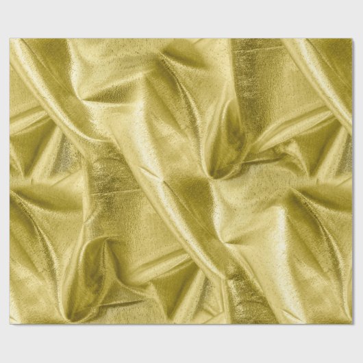 金持ちは金属金ゴールドのフェイクなLameの質をしわにしました ラッピングペーパー (フラット)