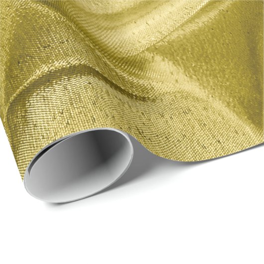 金持ちは金属金ゴールドのフェイクなLameの質をしわにしました ラッピングペーパー (ロールコーナー)
