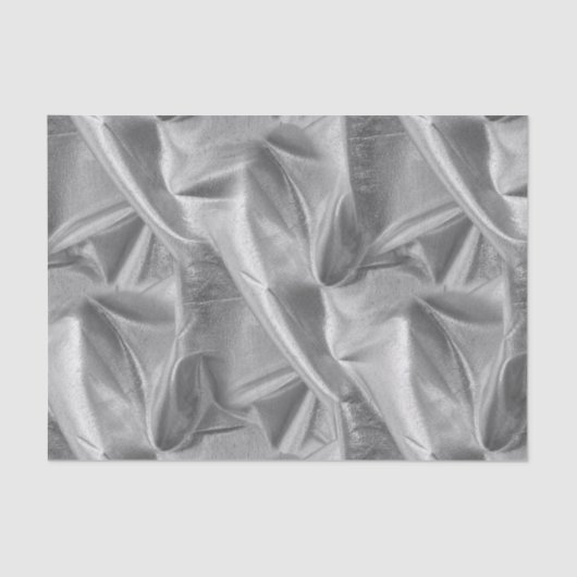 金持ちはLameの金属銀製のフェイクな質をしわにしました 薄葉紙 (正面)