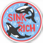 金持ちを沈める シール (正面)