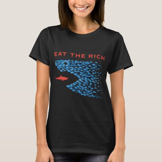 金持ちを食い尽くせ フィッシュ Tシャツ (正面)