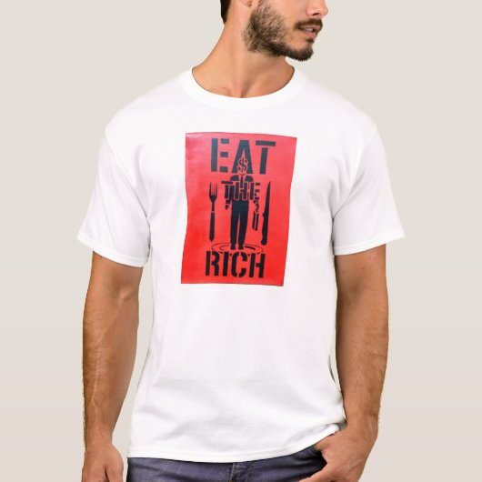 金持ちを食べて下さい Tシャツ (正面)